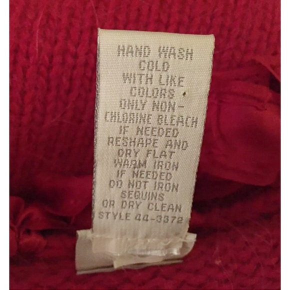 J.Jill Sz M Embellished Lambswool Angora Red CardI - Picture 8 of 8